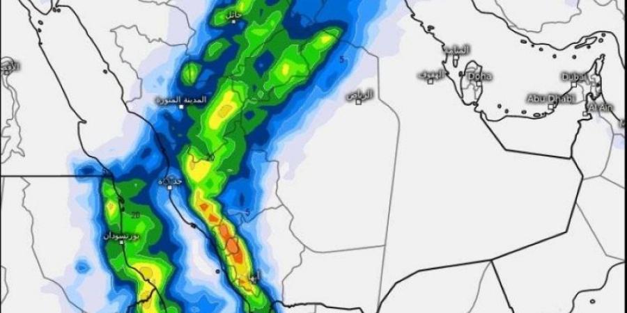 "الأرصاد": أمطار متوسطة وغزيرة على معظم مناطق المملكة