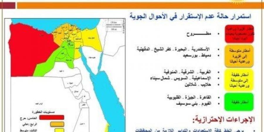 أمطار رعدية على هذه المناطق.. الأرصاد توجّه تحذيراً عاجلاً بشأن حالة الطقس اليوم السبت 2 نوفمبر 2024