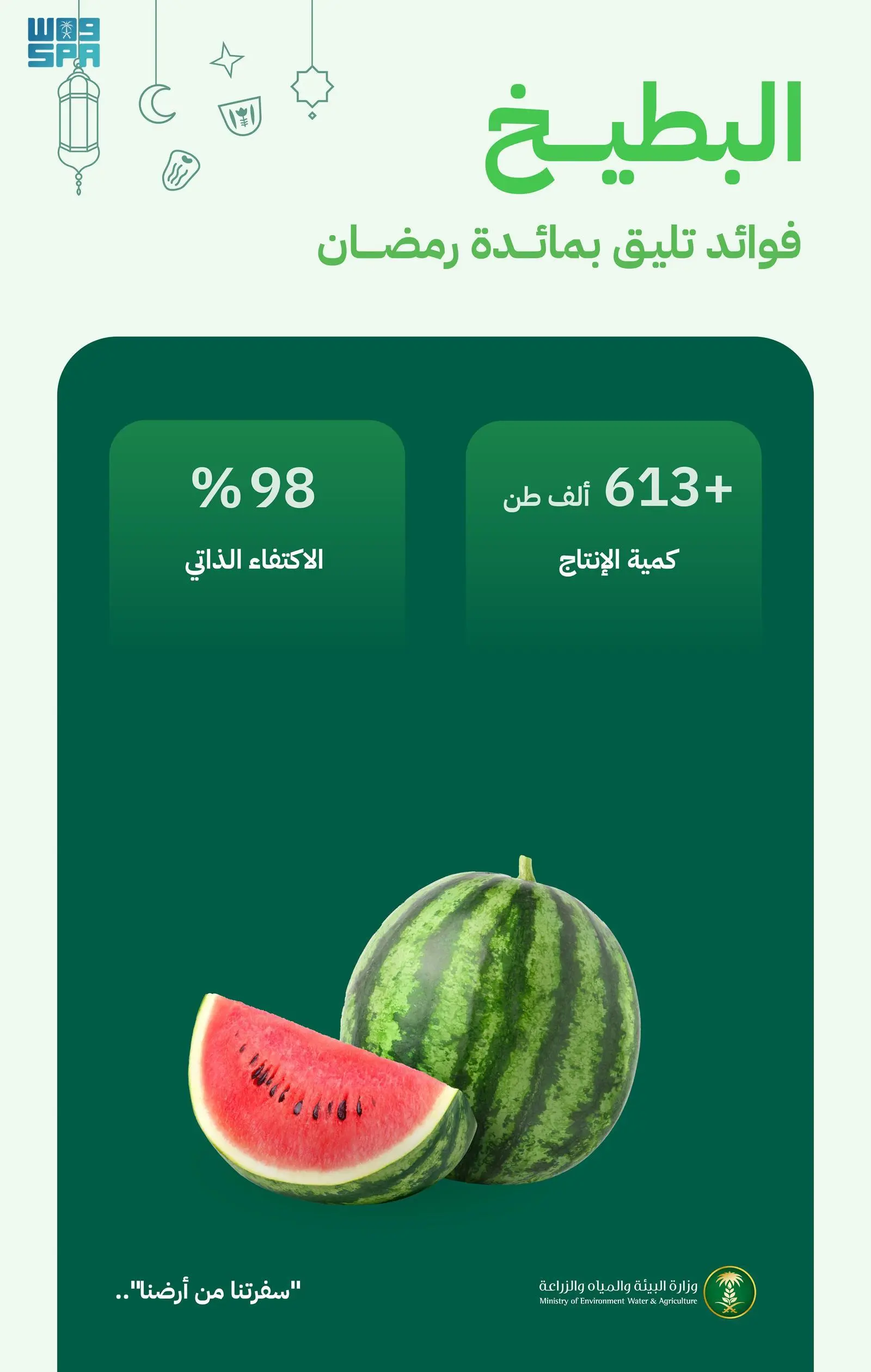 البطيخ يزيّن موائد رمضان بإنتاج يتجاوز 613 ألف طن …