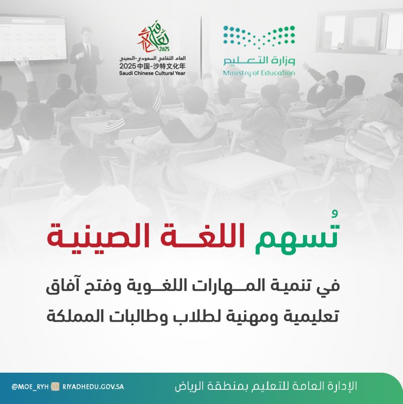 الرياض تحتفي باليوم العالمي للغة الصينية في فعاليات تعليمية ملهمة